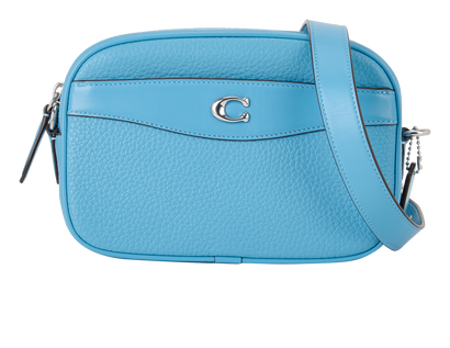 Camera Bag, &pound;150, Handbags, Blue, Leather, Front view